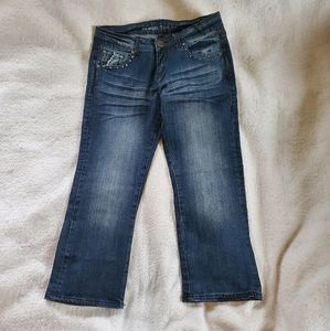 Cowgirl Tuff Cropped Mid Rise Jeans, Sz 28